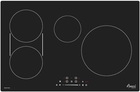 Awoco 30 Inch Induction Cooktop, 7200W built in induction Stove Top, Electric Cooktop with 4 Boost Burners with 9 power level, Residual Heat Indicator, child safety lock, 220-240V with hard wire
