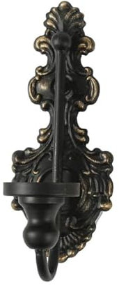 WAZUBC Wall Candle Holder, Vintage Distressed Cast Iron Wall Shabby Chic Hanging Candle Holder for Living Room Bedroom Fireplace Bathroom (Black)