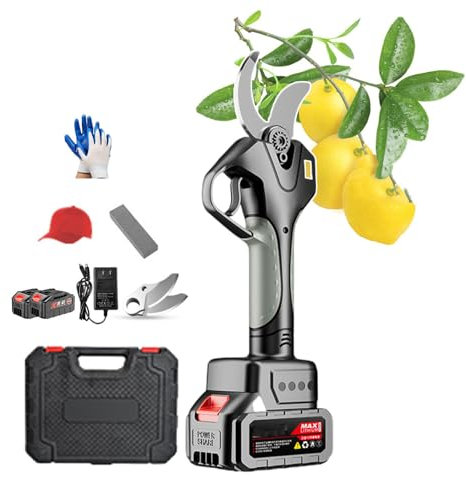 Forbici Elettriche Da Potatura, Cesoie Da Giardino Professionali, Tagliasiepi Elettrico Con Guanti, Forbici Elettriche Senza Spazzole Per Giardinaggio Siepi Rami Fiori 21v 2.0ah,2-battery