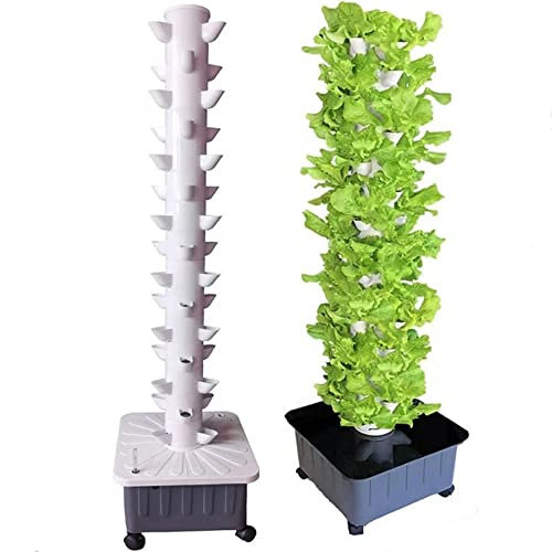 PTSZNGS Aquaponics Growing System,Hydroponic Tower,Indoor Herb Kit,Hydroponic Growing System,Indoor Kit,Fruits and Vegetables with Hydration Pump,Adapter,Net Pots