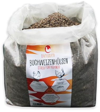 eivolution Buchweizenhülsen-Streu - 25 L - für Sauberkeit und Komfort im Hühnerstall - hygienisch - 100% natürlich