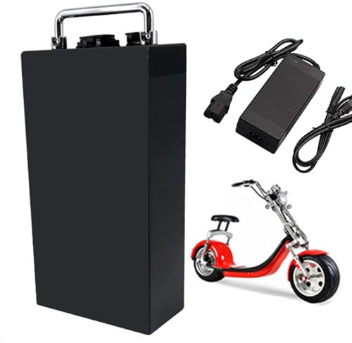 FREEDOH Motorradbatterie, 60 V Lithium-Ionen-Akku 8 AH 10 AH 12 AH 15 AH 18 AH 20 AH 25 AH Ersatzakku mit Ladegerät für 0-1500 W Motor,60v10ah