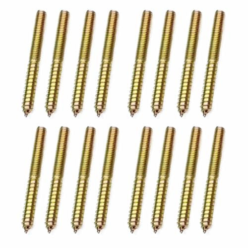 Double Ended Screws, 16 PCS Tapping Thread Wood to Wood Dowel Screws 60mm Double Threaded Screw Hanger Bolts for Furniture Fixing Dowel Woodworking Connector