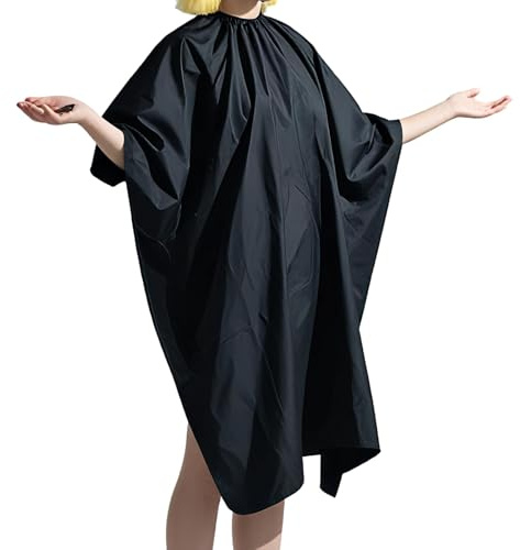 Jecdfs Mantella da Parrucchiere Professionale, Mantellina per Parrucchieri e Barbiere, Ideale per Taglio Capelli, Nero, Taglia Universale 120x140