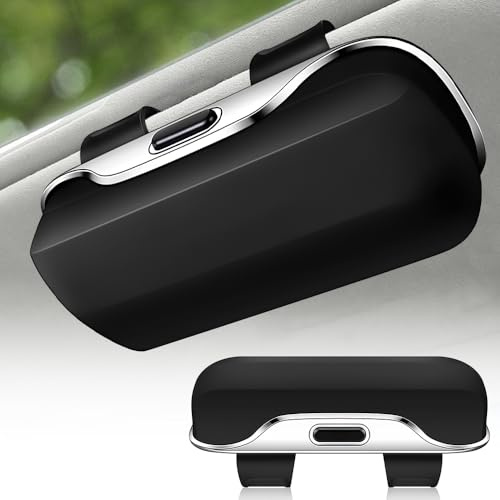 KBIBCK Auto-Brillenetui, Sonnenbrillenhalter für Auto Visier, Auto-Visierbox, Tragbarer Sonnenbrillenhalter für Sonnenblende, Universal Sonnenbrillenhalter Auto, Auto Sonnenbrille Halter (Schwarz)
