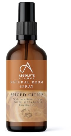 Absolute Aromas Spiced Citrus Room Spray 30ml - Natural Mist Spray with Orange, Cedarwood and Ginger Pure Essential Oils