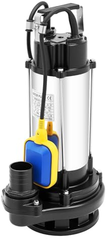 1500 W Schmutzwasser Tauchpumpe,Baupumpe,Dirt Level Sensor Schmutzwasser-Tauchpumpe,Abwasserpumpe aus Edelstahl,Edelstahlpumpe,IP68,zum Pumpen von sauberem Wasser wie Flusswasser,Seewasser,Brunnenwass