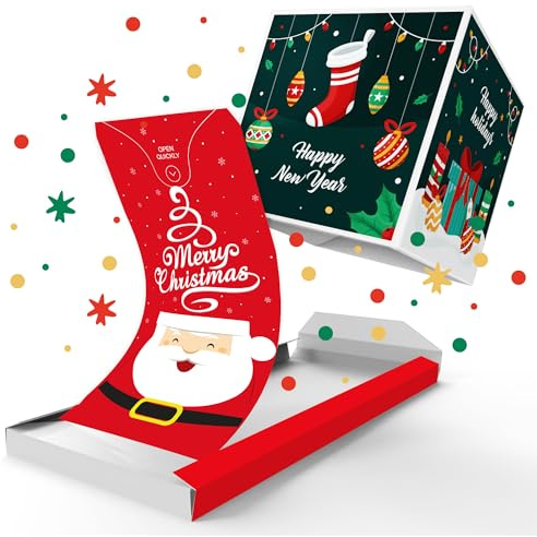 Notta&Belle FEEL LOVE EVERY MINUTE «BOOM!» Explodierende Weihnachtskarte mit Konfetti (Merry Christmas), Überraschung Grußkarte Explosion für Mann, Frau, Kollegen, Familie, Kinder