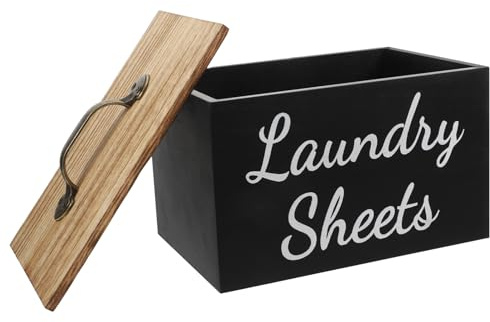 LIFKOME Laundry Dryer Sheet Holder Box Large Capacity Wood Container Softener Sheet Dispenser for Home Laundry Room Organizer