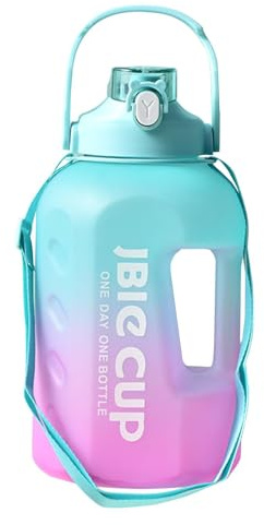 3L Gallon Water Bottle - Reusable Leakproof Jug With Straw & Handle, Motivational Gym Water Bottle With Time Marker, Sports Hydration Cup For Men & Women | Office, Fitness, Outdoor Use