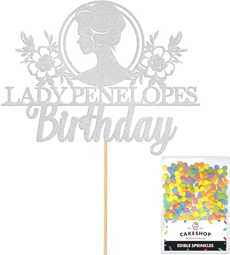 Personalised Bridgerton Themed Glitter Cake Topper - Any Name Glitter Cake Decoration and Sprinkles - Happy Birthday Decorations - Custom Toppers for Cakes by Cakeshop