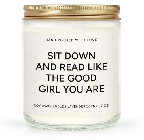 SteadStyle Book Lovers Gifts, Funny Bookish Gifts - Book Themed Ideal | Birthday Presents for Girls Readers Librarian Bookworm Women, Handmade Lavender-Scented Soy Wax Reading Candle 7oz