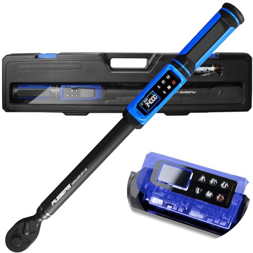PUIBERS Drehmomentschlüssel Digital 1/2 Zoll (340 Nm), Elektronischer Drehmomentschlüssel Auto & Motorrad mit LCD-Display, ±1% Genauigkeit, LED- & Akustik-Alarm, 5 Einheiten