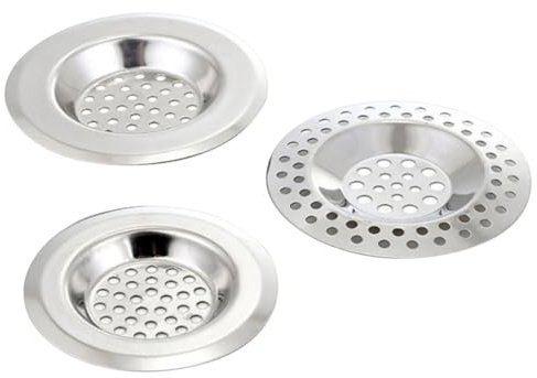 Toddmomy Passoire D'évier en Acier Inoxydable 4pcs, Filtre de Vidange Facile à Installer Cuisine et Lavabo, Crépine D'évier Argentée Anti-obstruction pour Bassines et Lavabos