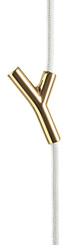 Authentics Wardrope Garderobe, Kleiderhaken, 4 Haken Gold Glänzend, Seil Weiß, 3 m, 8081056