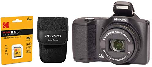 Kodak Pixpro - FZ102 - Appareil Photo Numérique Compact 16.5 Mégapixels avec étui et Carte SD - Noir
