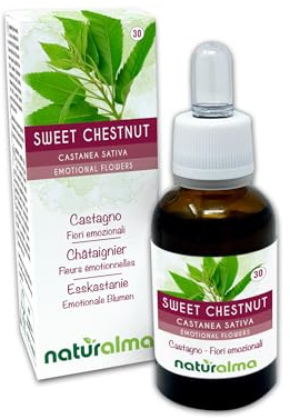 Sweet Chestnut (Castanea Sativa) Naturalma Emotional Flowers or Bach Flowers - Drops 30 ml - Alcohol-Free Liquid Extract - Flower essences - Vegan and Without Alcohol