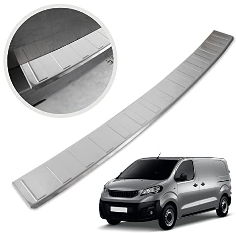Chromemaster | Protection de Pare-Chocs arrière | Compatible avec Peugeot Expert 2016- | Acier INOX brossé, Argent Mat | Protection de seuil de Coffre pour protéger Votre Voiture des Rayures