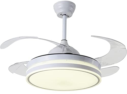 BEL AIR HOME - Ventilador de Techo ASGARD - Motor DC Silencioso - Aspas Desplegables - Luz LED 36W, 3 Temperaturas - Mando a Distancia - Modo Invierno, Blanco, Metal