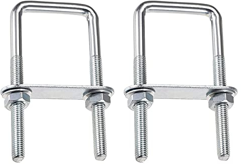 duoyif U Bolzen Bügelschraube M8 50mm x 100mm Quadratische Bolzen U, M8 Bolzen Edelstahl Mit Mutter Rahmen Und Unterlegscheibe, Für Abschleppen Von Autos, Schiffen Reparatur Von Pipelines 2Stücke