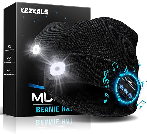 KEZKALS Geschenke für Männer Weihnachten, Bluetooth LED Mütze Herren Damen Winter, Mütze mit LED Licht, Männergeschenke, Wintermütze Herren Damen, Beanie Herren, Adventskalender Männer Füllung