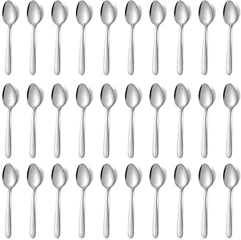 Funnydin Esslöffel aus Edelstahl, 36er Pack (6.8 Zoll/17.3cm), Hochglanzpoliert, spülmaschinenfest, Löffel für Küche und Restaurant