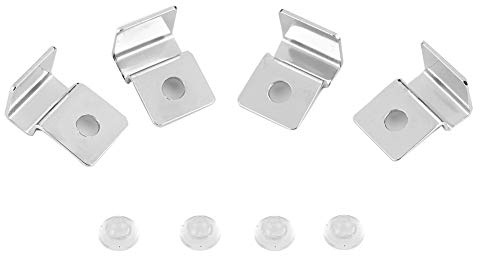 KIMISS 4Pcs Edelstahl, Halterung Aquarium Glas Aquarium Deckel Aquarium Abdeckung Randlos Aquarium Abdeckung Clip5mm (5mm (4 Teile/Satz))