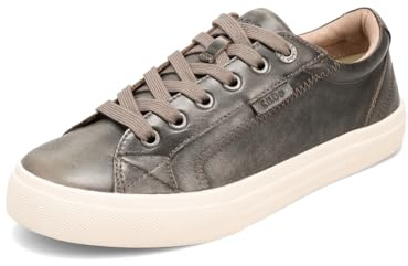 Taos Plim Soul Lux Women's Sneaker - Soft Premium Leather Lace Up Sneakers with All Day Walking Comfort and Support Olive Fatigue 9.5 (M) US