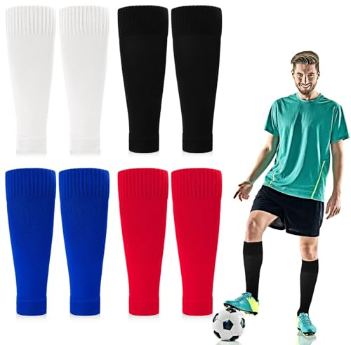 Halinuia 4 Paar Fußball Socken 37-44 | Fußballsocken Herren | Stutzen ohne Socken | Bequem und Atmungsaktiv Fussballsocken für Jungen Herren