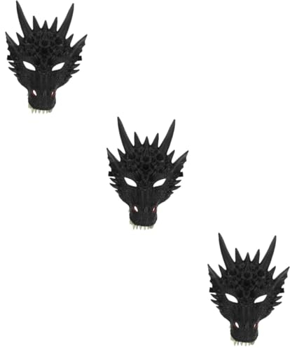 HEMOTON Maske Glücksdrache 3st Drachenmaske Seifenblasen Für Kinder Drachen-halloween-maske Für Kinder Drachenhut Cartoon-maske Drachenkostüm Für Erwachsene Kinder-outfits Tier Pu Suite Fräulein
