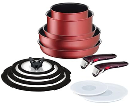 Ingenio IH Red Unlimited Tefal - Batería de cocina de 13 piezas para todos los fuegos + inducción - L3839492