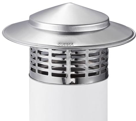 Generico 75-300mm Comignolo Antivento Antipioggia per Camino terminale Canna fumaria, Canna fumaria Tubo Parapioggia in Acciaio, Cappello Scarico fumi per Stufa(200mm)