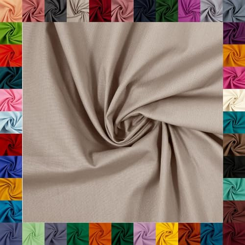 Baumwollstoff HEIDE, Swafing, 42 Uni-Farben, einfarbig, 100% Baumwolle, Coupons, Oeko-TEX Standard 100 (beige, 0,5 m)