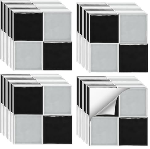 Peel and Stick on Wall Tiles,CEIEVER 3D Self Adhesive Wall Tiles 40Pcs 15x15cm Self Adhesive Backsplash Kitchen Tile Stickers for Kitchen,Bathroom