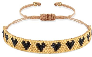 Bracelet En Or Pour Femme, Cadeau Surfeur, Motif Amour, Perles De Rocaille, RéGlable, Fait Main, Style BohèMe