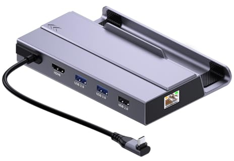 M.2 Steam Deck Dock 7-in-1 Docking Station with M.2 NVME SSD Enclosure stream HDMI 2.0 4K@60Hz PD 100W Gigabit Ethernet USB C Charge Port Compatible ROG Ally x Switch accessories