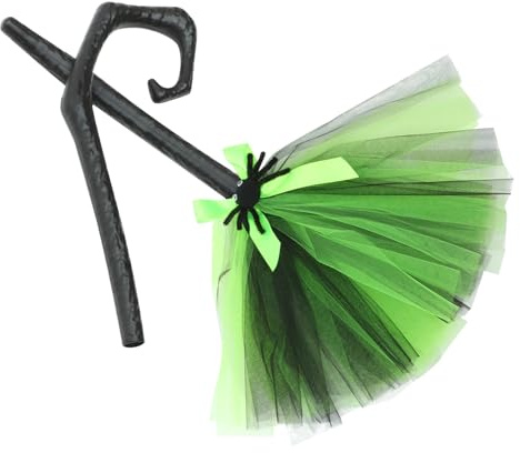 Yardwe Escoba Bruja de Cosplay para Halloween Decoración de Fiesta con Materiales Duraderos Accesorio para Disfraces y Ambientación de Eventos Temáticos