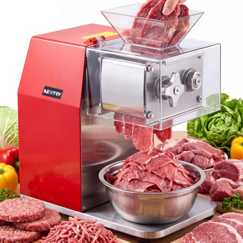 NEWTRY Kommerzielle Fleischschneider 850W 5mm Gastro Schneiden Würfeln | Edelstahl, leistungsstarker Motor, leicht zu reinigen, langlebig, vielseitig, für Metzgereien, Restaurants, hohe Effizienz
