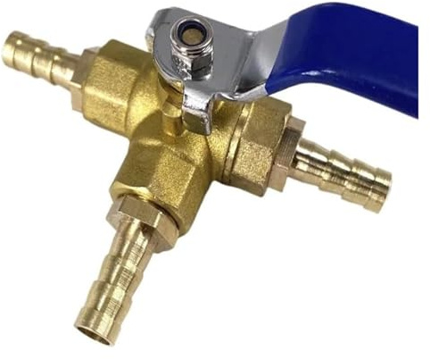 1pcs 6/8/10/12/14/16/19/25mm Hose Barb OD Brass L-Port 3 Way Ball Valve, Pipe Control Switch for Water Oil Air Gas(8mm Barb)