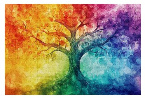 Jigsaw Puzzles for Adults 5000 Tree Jigsaws 5000 Pieces for Adults Wooden Abstract Puzzle Games, Classic Educational Challenging Game for The Whole Families Decompression, Decor Gifts 156x105cm E-83