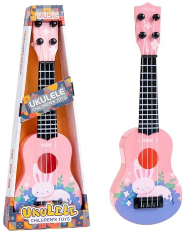 Mini chitarra Ukulele giocattolo a 4 corde per bambini, chitarra giocattolo per bambinis con simpatico dinosauro, ukulele per Bambini strumento musicale, ukulele regalo (A3)