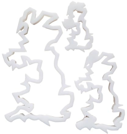 UK Map United Kingdom Shape Cookie Cutter Dough Biscuit Pastry Fondant Sharp Stencil Great Britain Atlas Outline Country National (Set of 3)