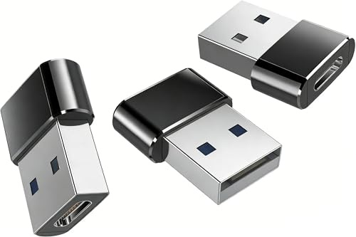 USB to USB C Adapter 3-Pack – USB B to USB C Converter Cable, Type C Male to Male Adapter for iPhone 15, iPad Air 4 5 Mini 6, MacBook, Galaxy S24 S23, CarPlay, AirPods, Fast Charging and Data Sync