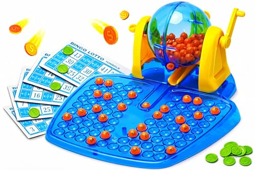 Generico Tombola - 48 carpetas con brújula giratoria, juego de bingo, juego de bingo, lote con cesta para pesca automática, 48 carpetas con rueda giratoria automática