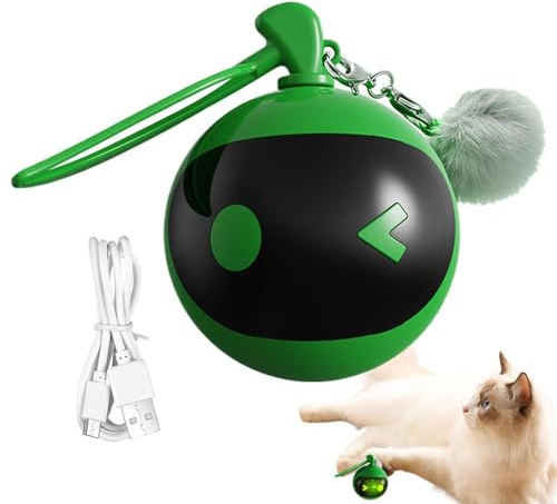 Genérico automático para Gatos, Interactivo Gatos - Juguetes Inteligentes con Luces LED, Pelota eléctrica iluminada Sonidos Mascotas, y Perro