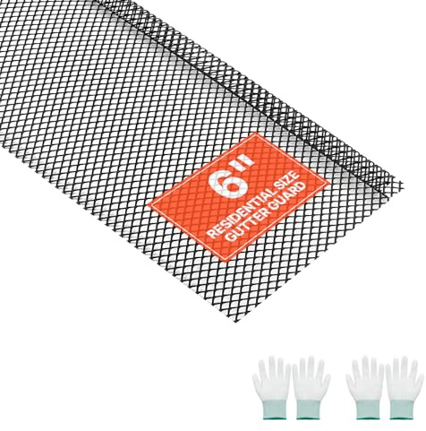 VEVOR Protector de Canalón de 152,4 mm x 36,58 m, Rejilla para Canalón de Acero con Malla Microperforada, Cubierta Antihojas con Drenaje para Tejados Residuos Agujas de Pino, 40 Unidades, Color Negro