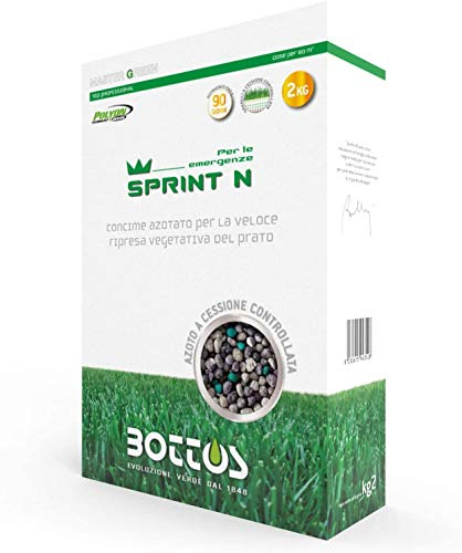 Bottos I Sprint N 2 KG - Concime Professionale a lungo effetto, Per fine inverno e estato, Adatto al risveglio del manto erboso