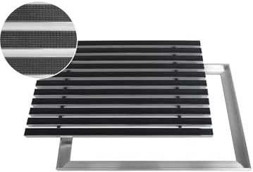 ACO Eingangsmatte 60x40 Gummi schwarz mit ALU Winkelrahmen Fußmatte Türmatte Abstreifer