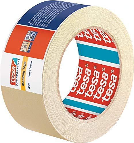 tesa Malerband für einfache Malerarbeiten, 50m x 50mm (2 Rollen / 50m:50mm)