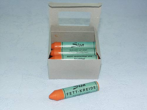 SISA Fett-Signierkreide orange 12 Stück, Reifenkreide, Fettkreide 260204